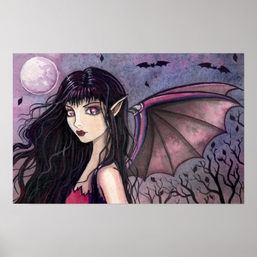 Little Bat Girl Vampire Gothic Fairy Poster (Voorkant)