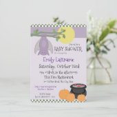Little Bat Halloween Baby shower Kaart (Staand voorkant)