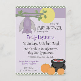 Little Bat Halloween Baby shower Kaart