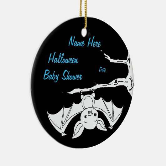 Little Bat Halloween Baby shower Keepomwille Ornam Keramisch Ornament (Rechts)