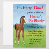 Little Bay Horse Colt verjaardagsfeestje uitnodigi Kaart (Voorkant / Achterkant)