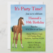 Little Bay Horse Colt verjaardagsfeestje uitnodigi Kaart (Voorkant)