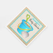 Little Beach Baby Blauwgroen Blue Sand Pail Baby s Servet (Hoek)