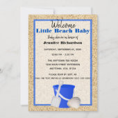 Little Beach Baby Blue Sand Pail Baby shower Kaart (Voorkant)