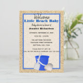 Little Beach Baby Blue Sand Pail Baby shower Kaart (Staand voorkant)