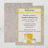 Little Beach Baby Shovel en Pail Baby shower Kaart (Voorkant / Achterkant)