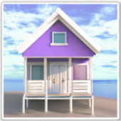 Little Beach Shack op het Zand Sticker (Voorkant)
