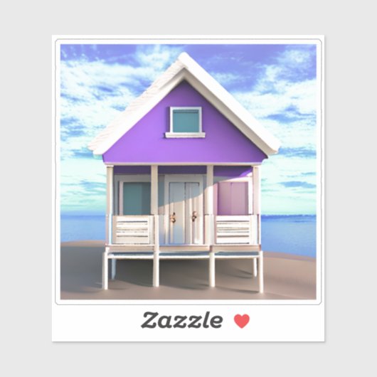 Little Beach Shack op het Zand Sticker (Vel)