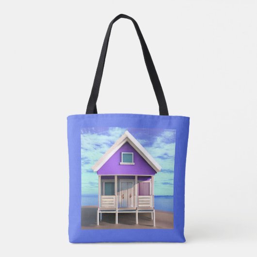 Little Beach Shack op het Zand Tote Bag (Achterkant)