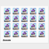 Little Beach Shack op het Zand Vierkante Sticker (Vel)