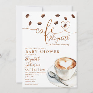 Little Bean Brewing Cafe Coffee Baby Shower Kaart
