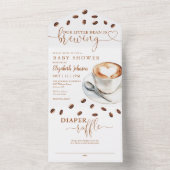 Little Bean Brewing Coffee Baby Shower All In One Uitnodiging (Binnen)