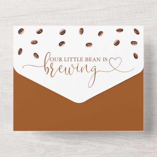 Little Bean Brewing Coffee Baby Shower All In One Uitnodiging (Achterkant)