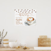 Little Bean Coffee Baby Shower Welcome Sign Poster (Keuken)