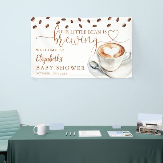 Little Bean Coffee Baby Shower Welcome Spandoek (Beurs)