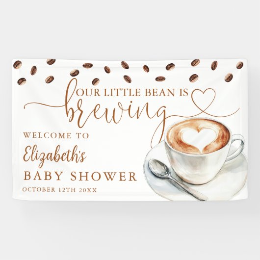 Little Bean Coffee Baby Shower Welcome Spandoek (Horizontaal)