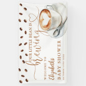 Little Bean Coffee Baby Shower Welcome Spandoek (Verticaal)