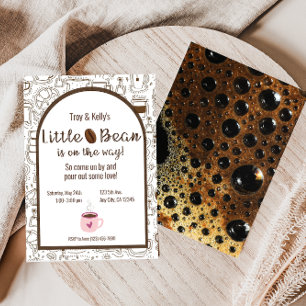 Little Bean Coffee Theme Baby shower Invitation Kaart