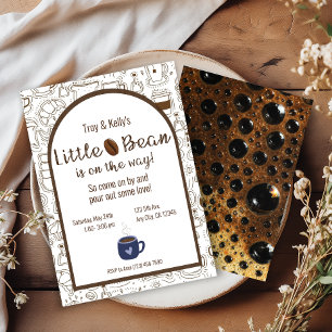 Little Bean Coffee Theme Baby shower Invitation Kaart
