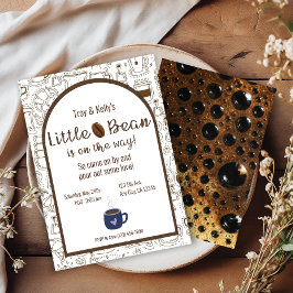 Little Bean Coffee Theme Baby shower Invitation Kaart