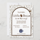 Little Bean Coffee Theme Baby shower Invitation Kaart (Voorkant)
