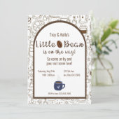 Little Bean Coffee Theme Baby shower Invitation Kaart (Staand voorkant)