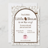 Little Bean Coffee Theme Baby shower Invitation Kaart (Voorkant)