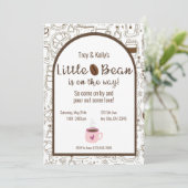 Little Bean Coffee Theme Baby shower Invitation Kaart (Staand voorkant)