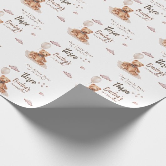 Little Bear Any Age Birthday Cadeaupapier (Hoek)