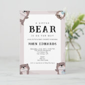 Little Bear Baby Shower Invitation Design Kaart (Staand voorkant)