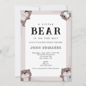Little Bear Baby Shower Invitation Design Kaart (Voorkant)
