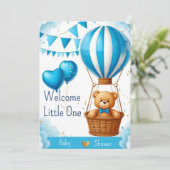 Little Bear Baby Shower Uitnodiging 🧸 (Staand voorkant)