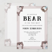 Little Bear Baby Shower Uitnodiging Design (Voorkant / Achterkant)