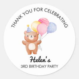 Little Bear Ballon Verjaardagsfeest Sticker
