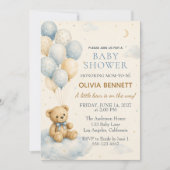 Little Bear Blue Baby Shower Uitnodiging (Voorkant)