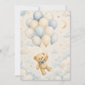 Little Bear Blue Baby Shower Uitnodiging (Achterkant)
