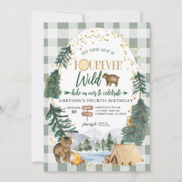 Little Bear is Fourever Wild Verjaardagsuitnodigin Kaart