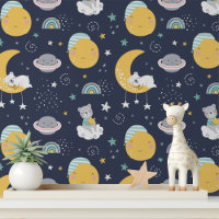 Little Bear Maan Stars Kinderkamer Stick en Plak