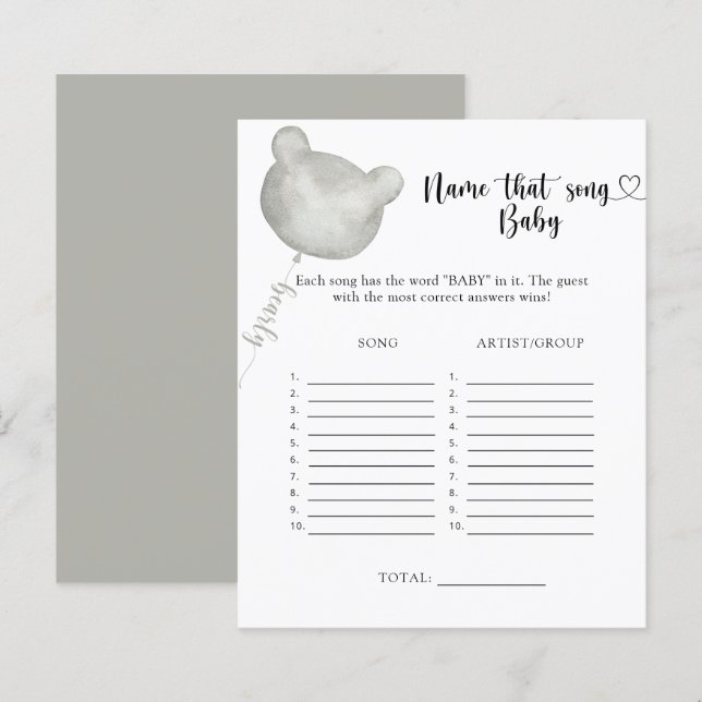 Little Bear Naam die Baby Lied (Voorkant / Achterkant)