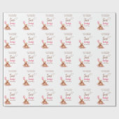 Little Bear Pink Any Age Birthday Cadeaupapier (Vlak)