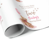 Little Bear Pink Any Age Birthday Cadeaupapier (Rol Hoek)