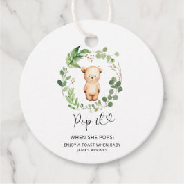 Little Bear Pop het als ze knalt babyshower Bedankjes Labels