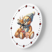 Little bear with fawn in arms winter Christmas Grote Klok (Hoek)