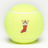 Little Bearded Gnome in Red Kerstmis Stocking Tennisballen (Achterkant)