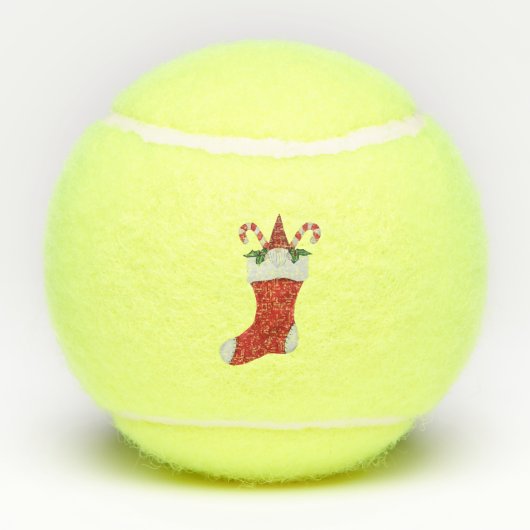 Little Bearded Gnome in Red Kerstmis Stocking Tennisballen (Achterkant)