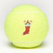 Little Bearded Gnome in Red Kerstmis Stocking Tennisballen (Voorkant)