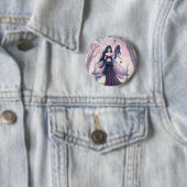 Little Beast Paars Fairy and Dragon Fantasy Art Ronde Button 5,7 Cm (In situ)