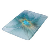 Little Beauty Modern Blue Gold Fractal Art Flower Badmat (Gekanteld)