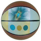 Little Beauty Modern Blue Gold Fractal Art Flower Basketbal (Voorkant)