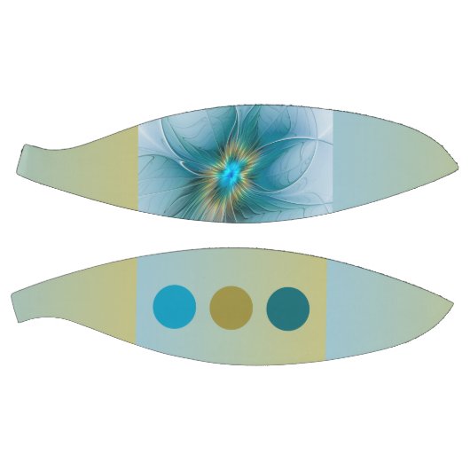 Little Beauty Modern Blue Gold Fractal Art Flower Basketbal (Panelen)